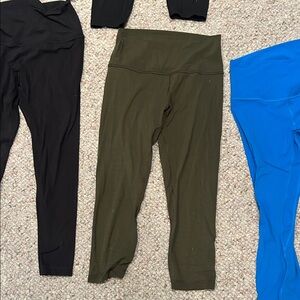 lululemon athletica Black, Olive, and Blue Leggings